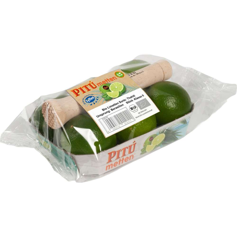 Produktabbildung keine Marke Bio Limetten 6er Schale  PITU mit Stößel 
