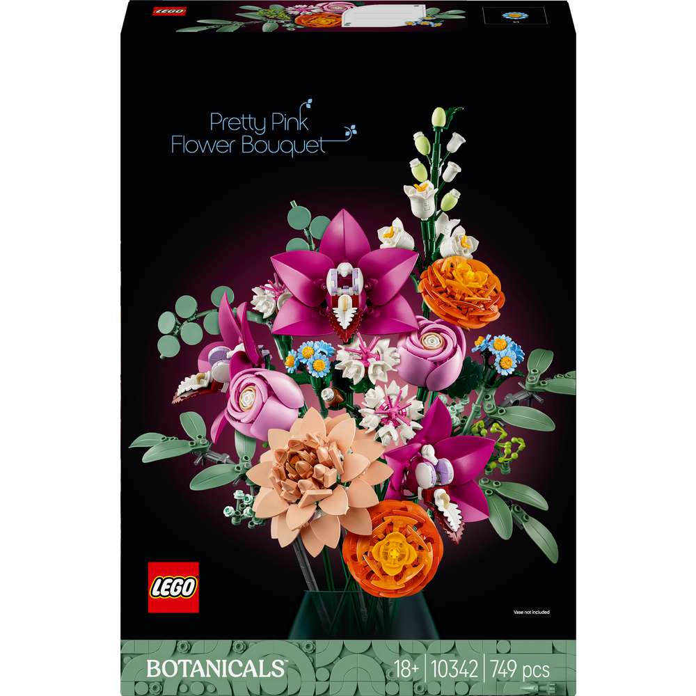 Produktabbildung Lego LEGO Botanicals Schöner Rosafarbener Blumenstrauß - Blumendeko 10342