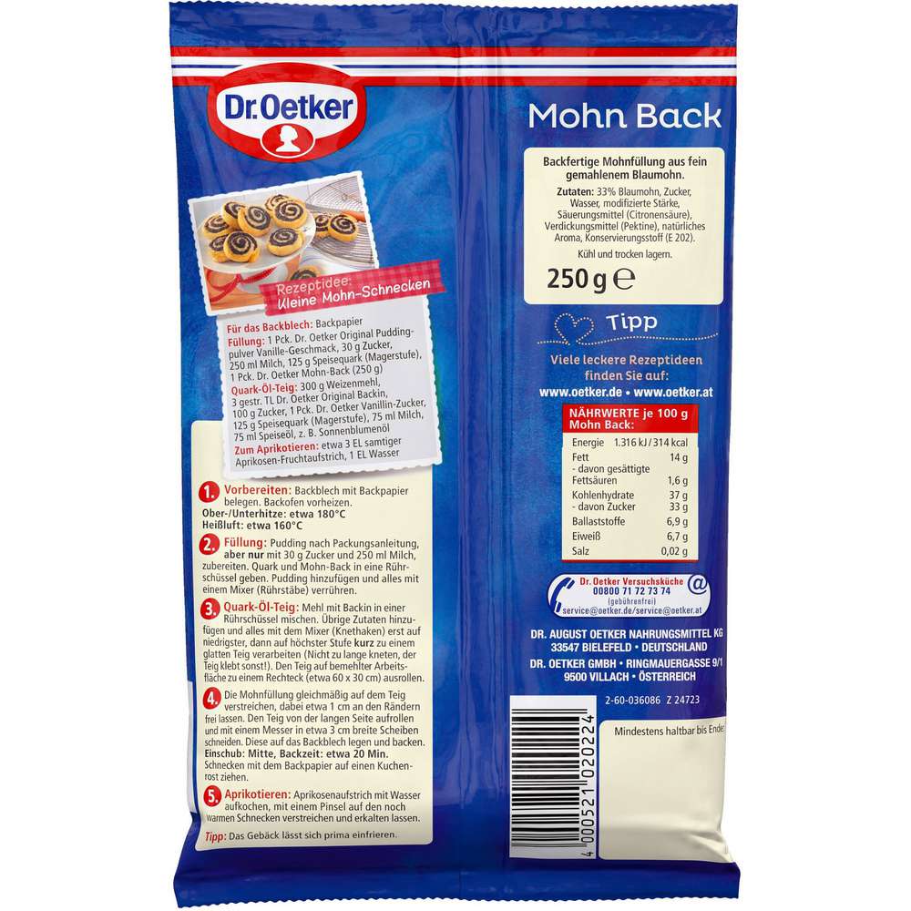 Produktabbildung Dr. Oetker Mohn Back