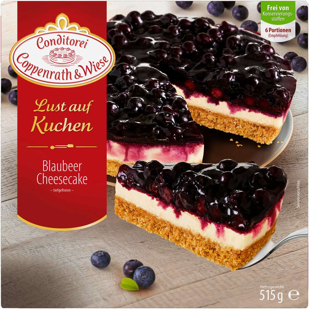 Produktabbildung Conditorei Coppenrath & Wiese Kuchen: Blaubeer-Cheesecake, tiefgekühlt