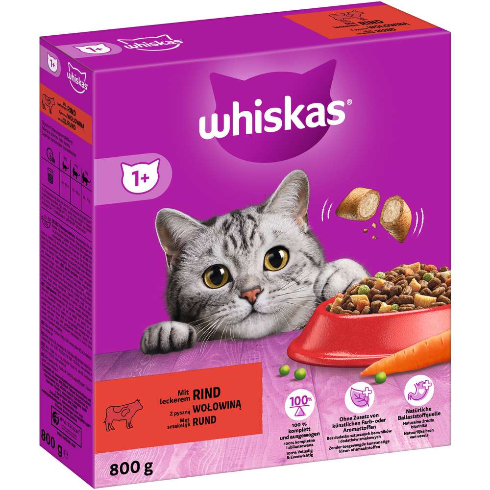 Produktabbildung Whiskas Katzen-Trockenfutter, Rind