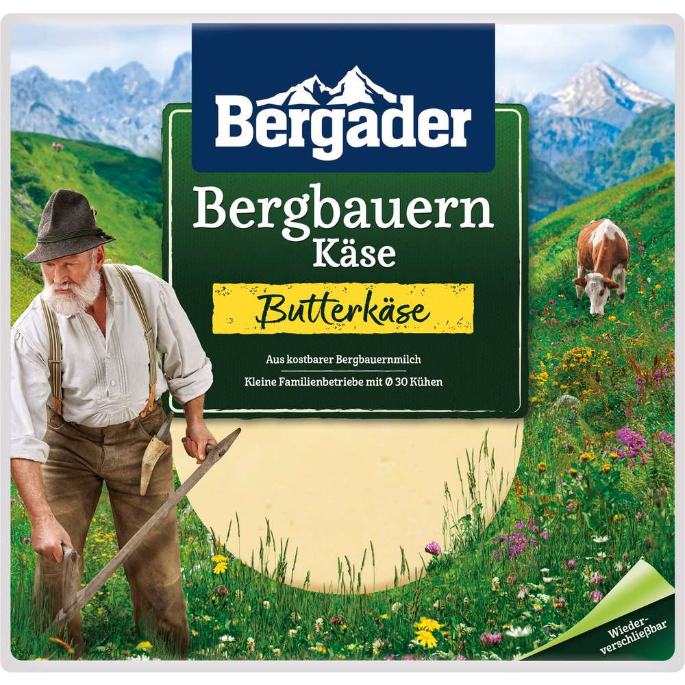 Produktabbildung Bergader Bergbauern Käsescheiben, Butterkäse