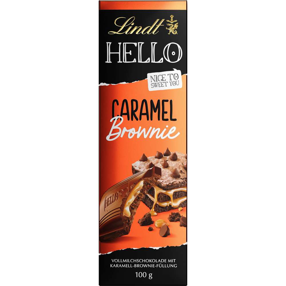 Produktabbildung Lindt Hello Tafelschokolade, Caramel Brownie