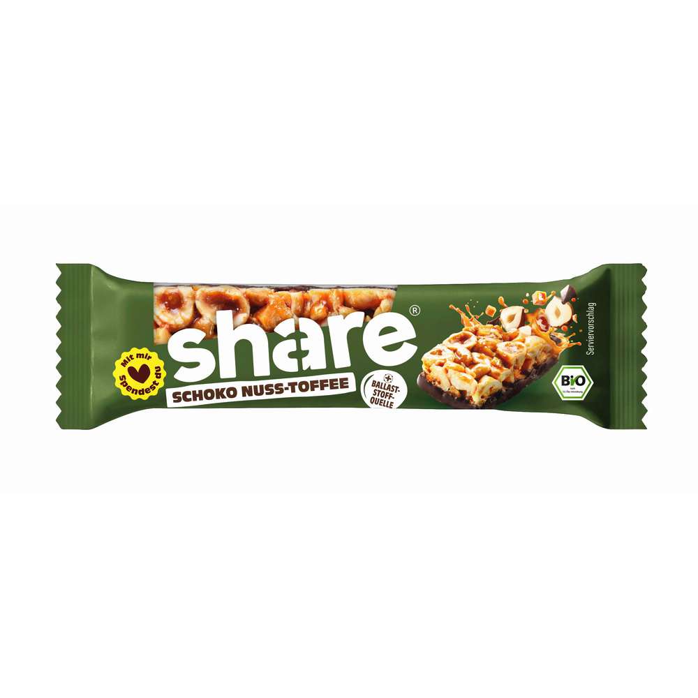 Produktabbildung share Bio Müsliriegel, Schoko/Haselnuss/Karamell