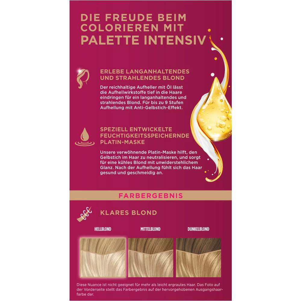 Produktabbildung Poly Palette Intensiv Creme Coloration, L9-0 Platin Blond