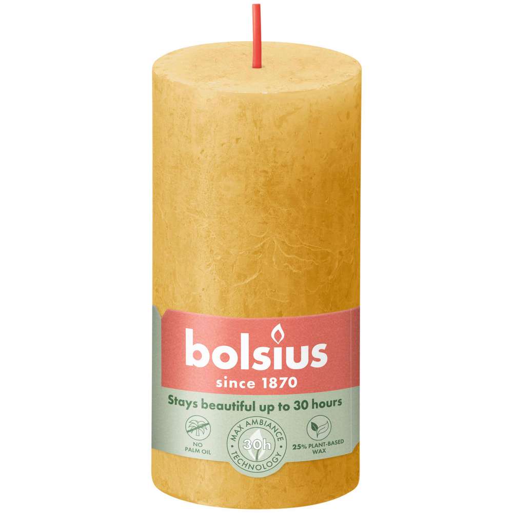 Produktabbildung Bolsius Rustik Kerze 10x5cm, honigwabengelb