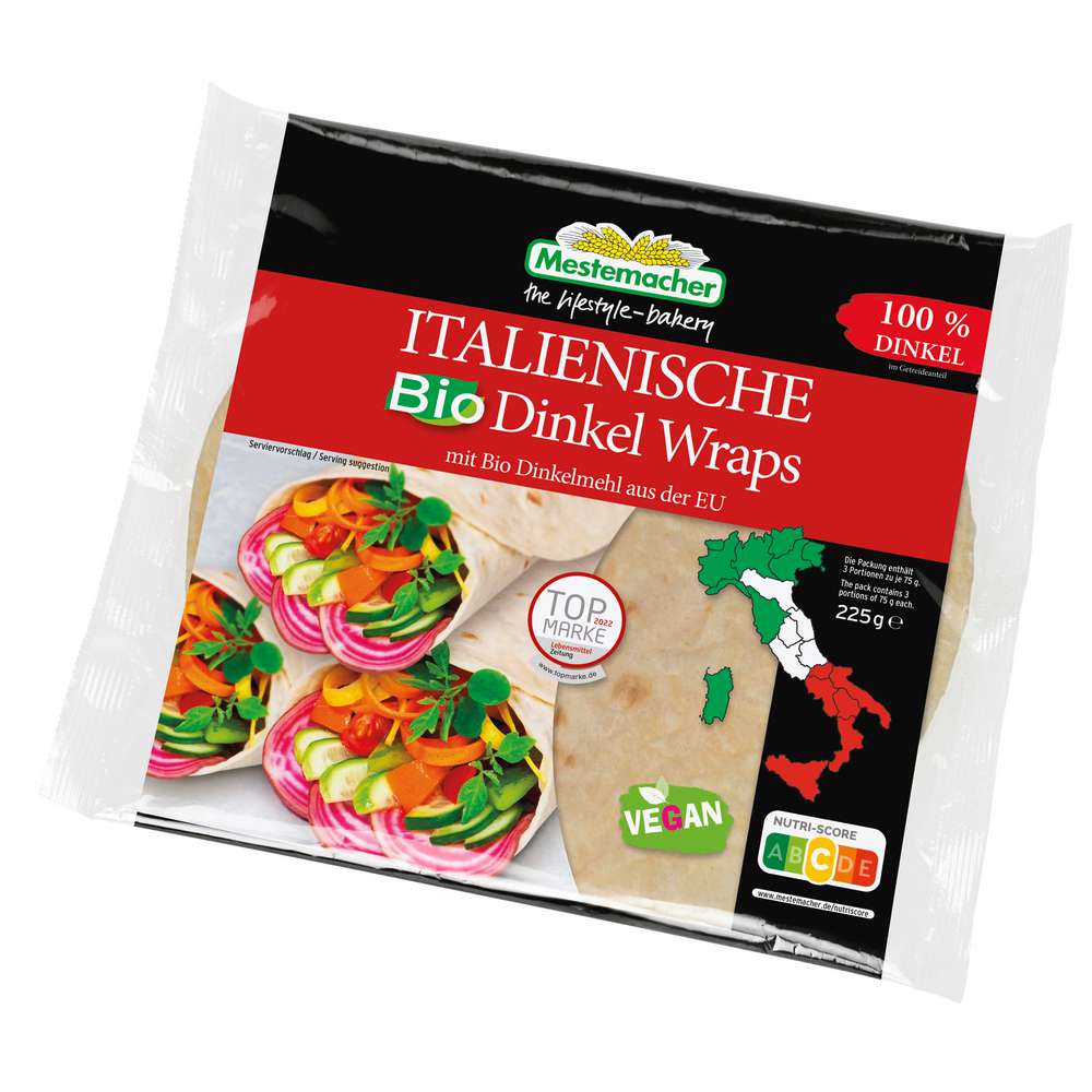 Produktabbildung Mestemacher Italienische Bio Dinkel Wraps