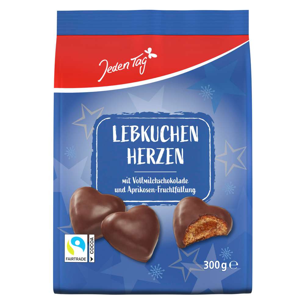 Produktabbildung Jeden Tag  Lebkuchen-Herzen Vollmilch