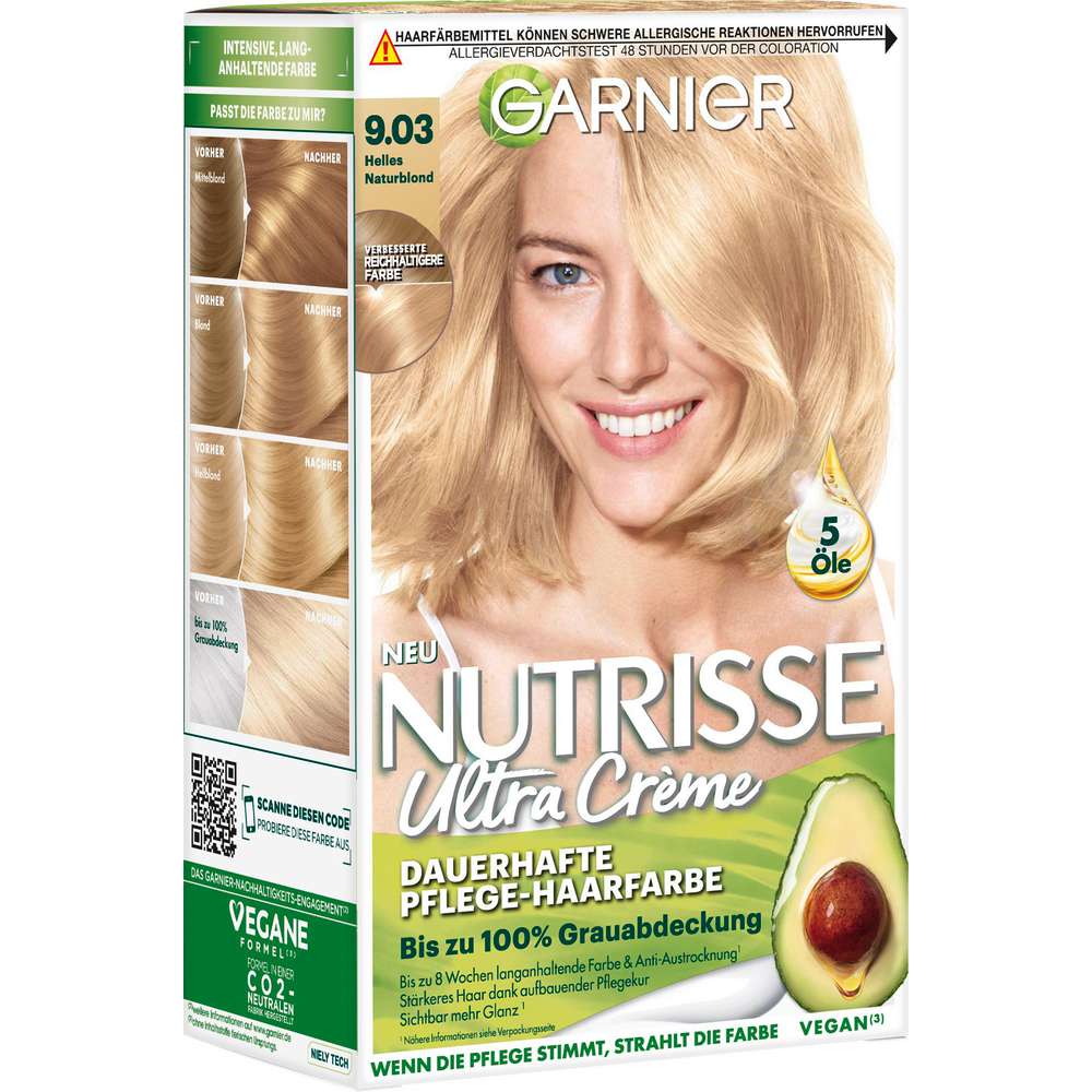 Produktabbildung Garnier Haarfarbe Nutrisse, 9.03 helles Naturblond