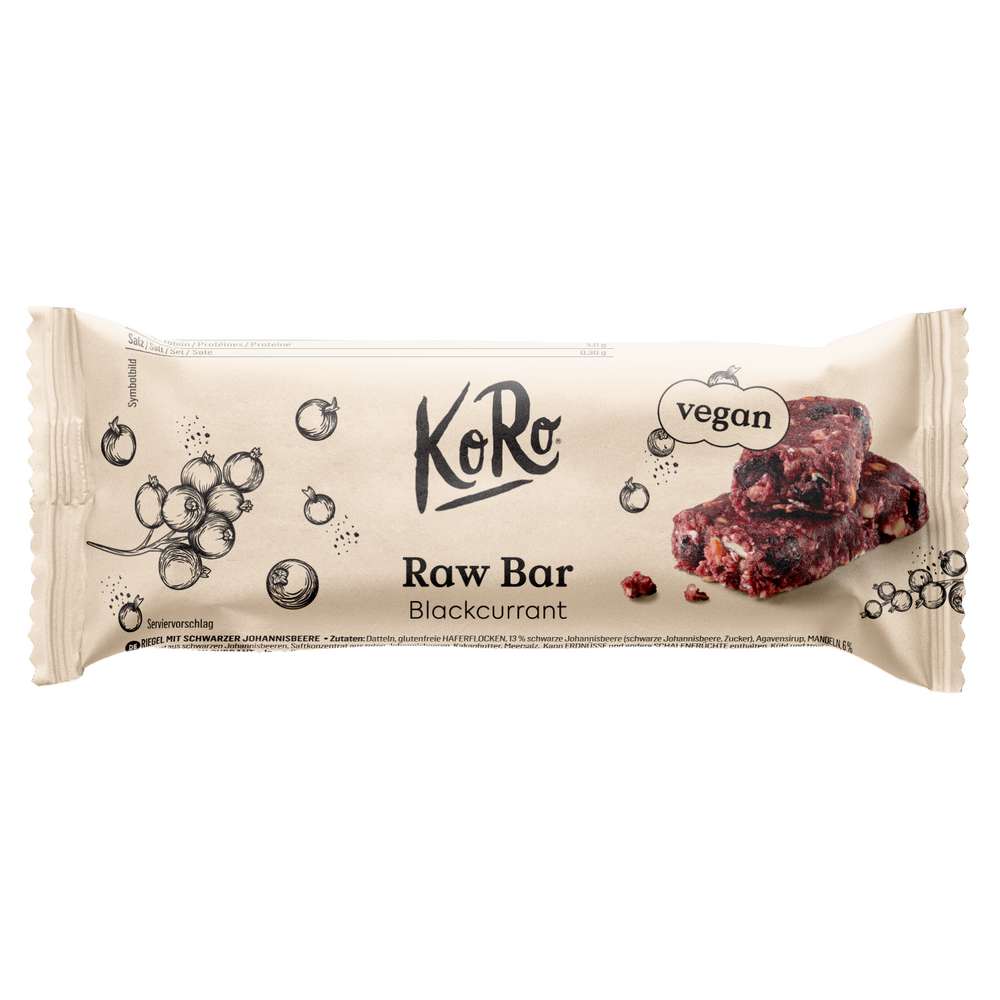 Produktabbildung KoRo Raw Bar Riegel Blackcurrant