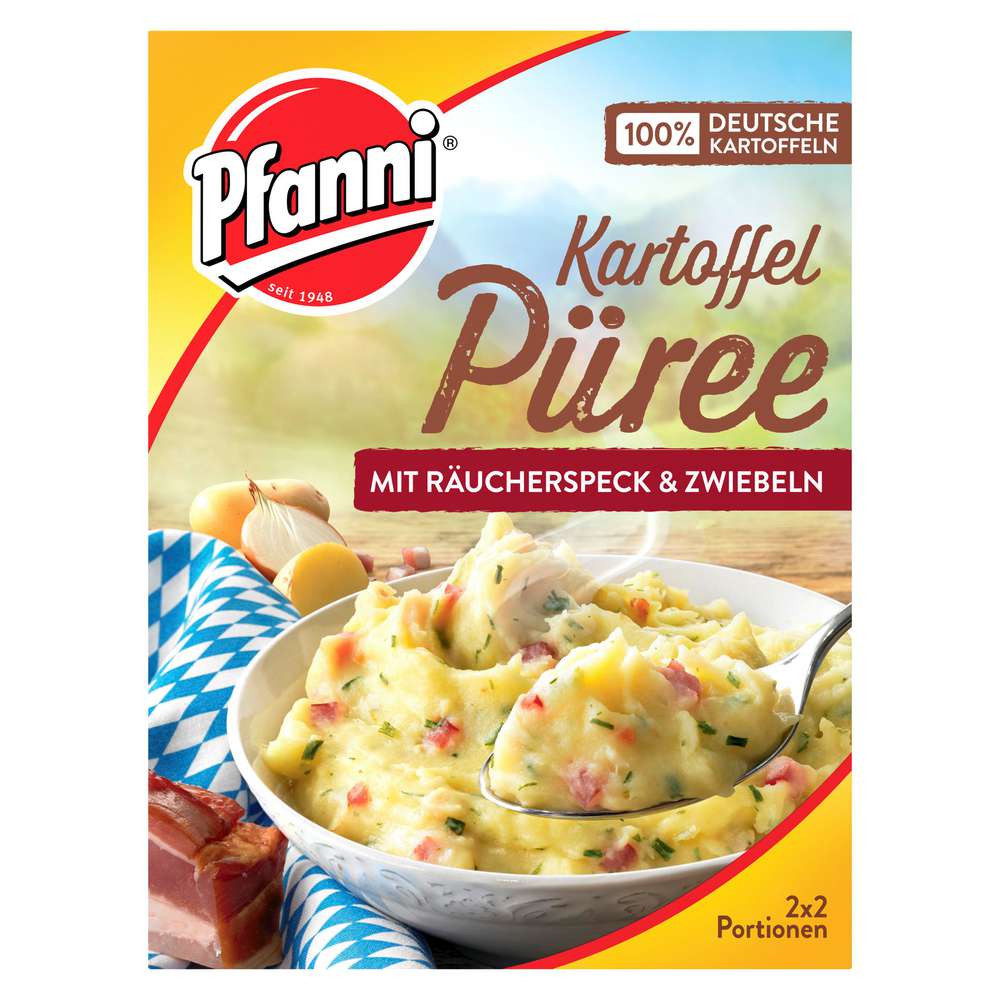 Produktabbildung Pfanni Kartoffel Püree mit Räucherspeck & Zwiebeln