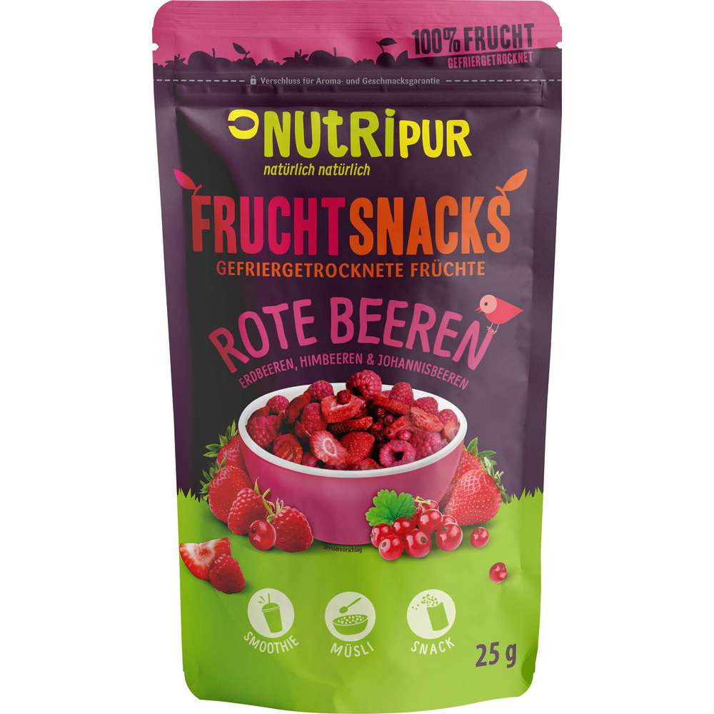 Produktabbildung FRUCHTSNACKS Fruchtmischung rote Beeren-Mix, gefriergetrocknet