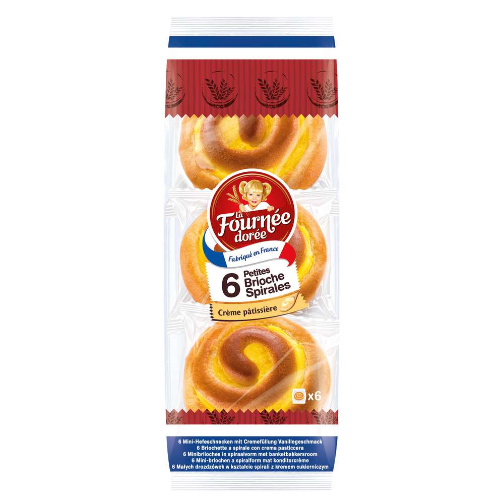Produktabbildung La Fournee Doree Mini Hefeschnecken mit Cremefüllung Vanillegeschmack