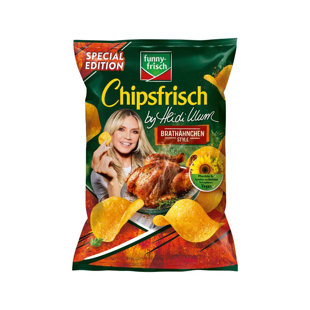 Produktabbildung funny-frisch Chipsfrisch, Brathähnchen Heidi Klum