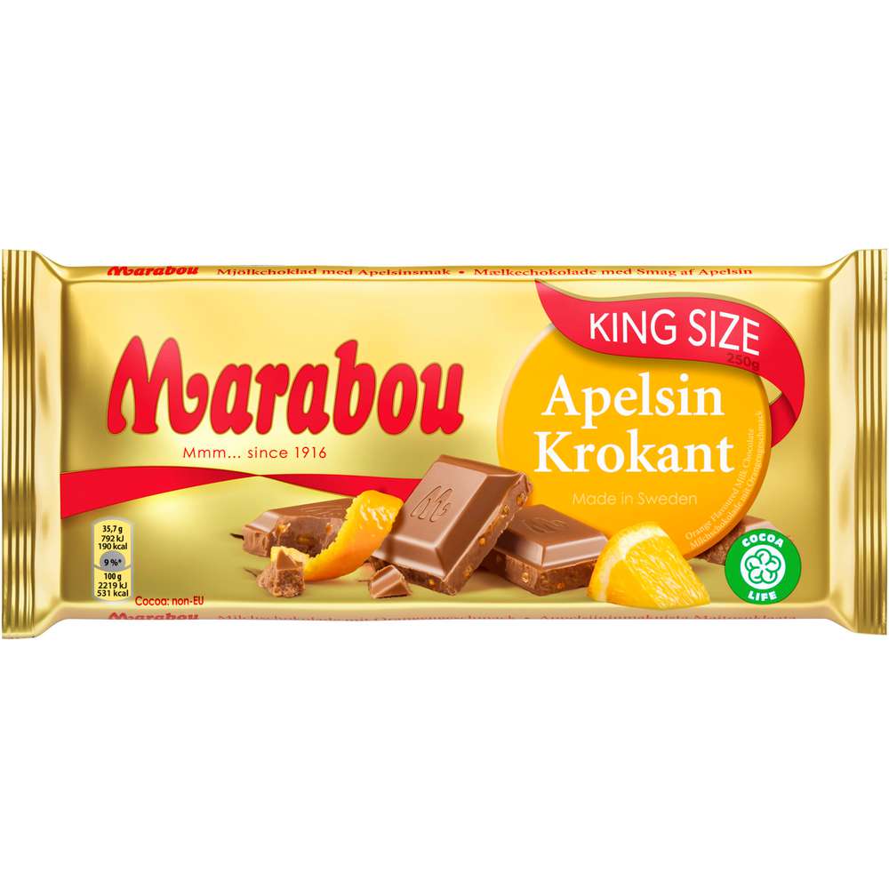 Produktabbildung Marabou Tafelschokolade, Apfelsinenkrokant