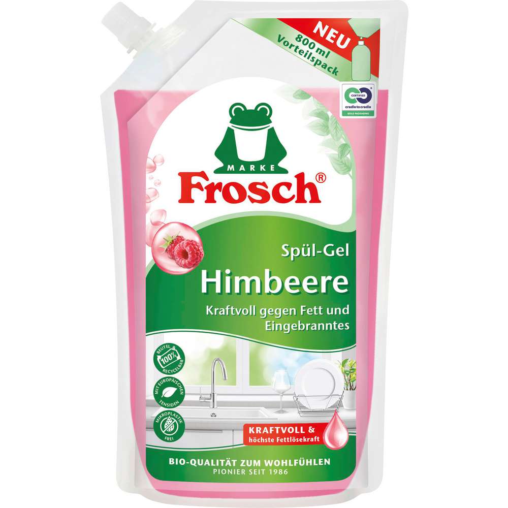 Produktabbildung Frosch Geschirrspülmittel Spül-Gel Nachfüllbeutel, Himbeere 