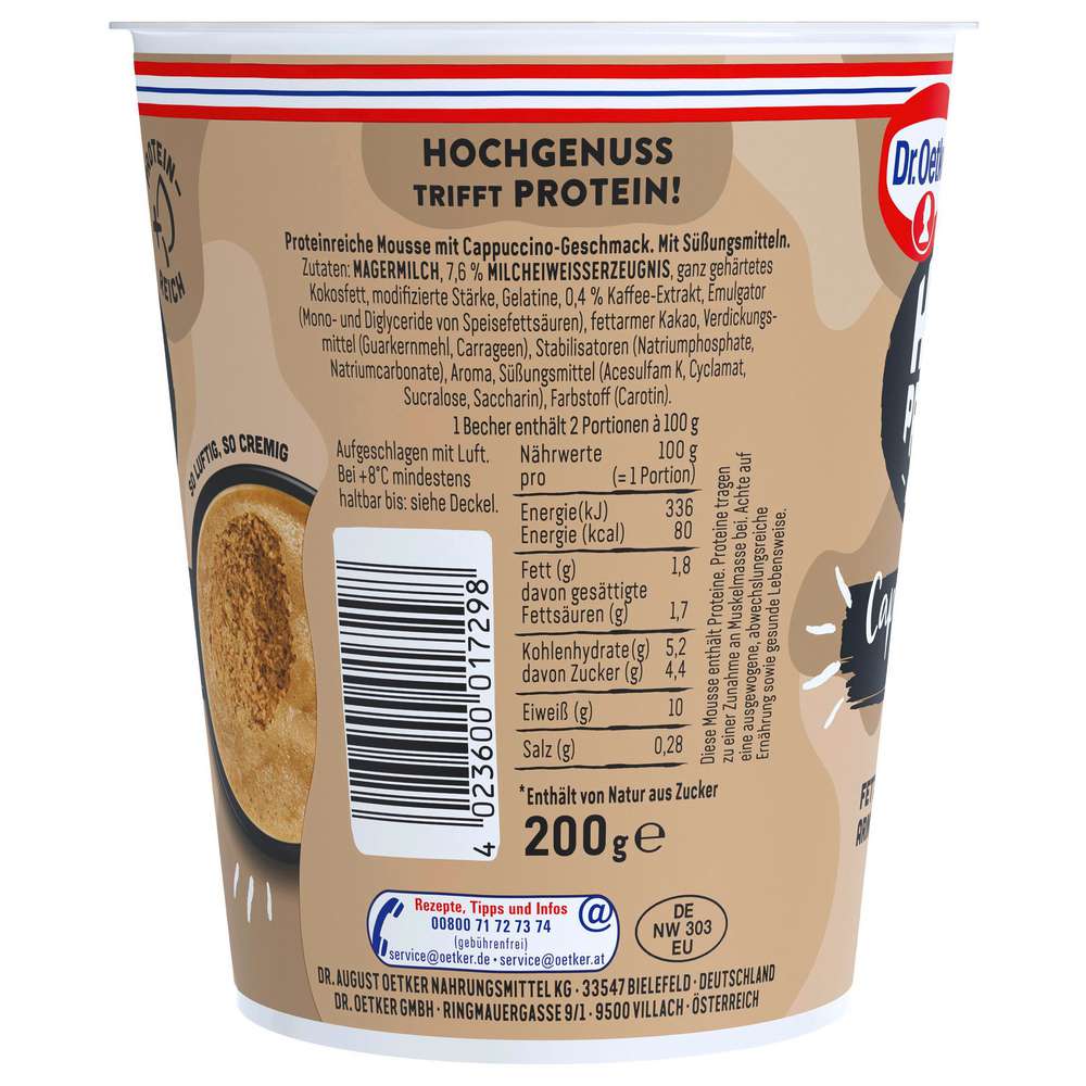 Produktabbildung Dr. Oetker High Protein Mousse Cappuccino