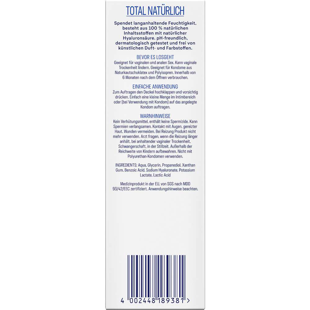Produktabbildung Durex Gleitgel Naturals, wasserbasiert