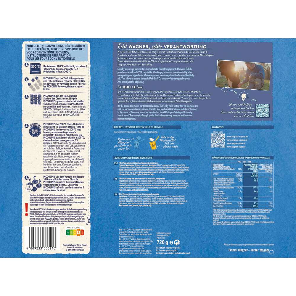 Produktabbildung Wagner Piccolinis Salami Big Pack, tiefgekühlt