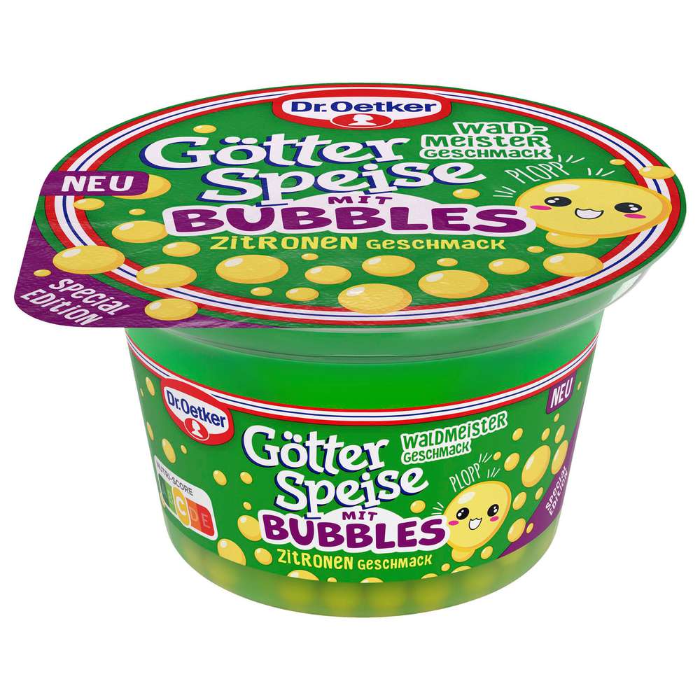 Produktabbildung Dr. Oetker Götterspeise mit Bubbles, Waldmeister