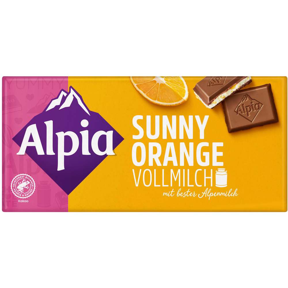 Produktabbildung Alpia Tafelschokolade, Sunny Orange Vollmilch