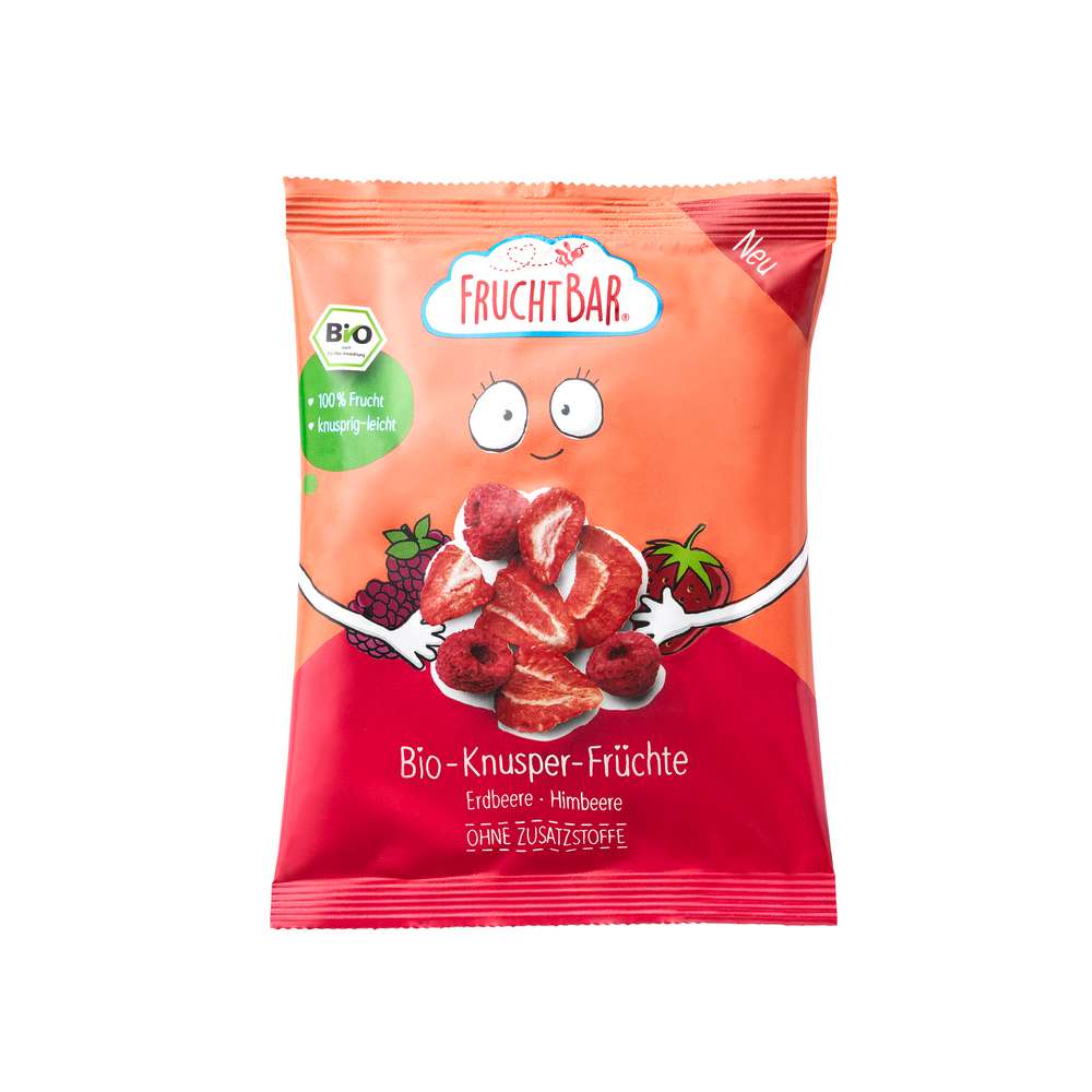 Produktabbildung Fruchtbar Bio Knusper-Früchte, Erdbeere/Himbeere
