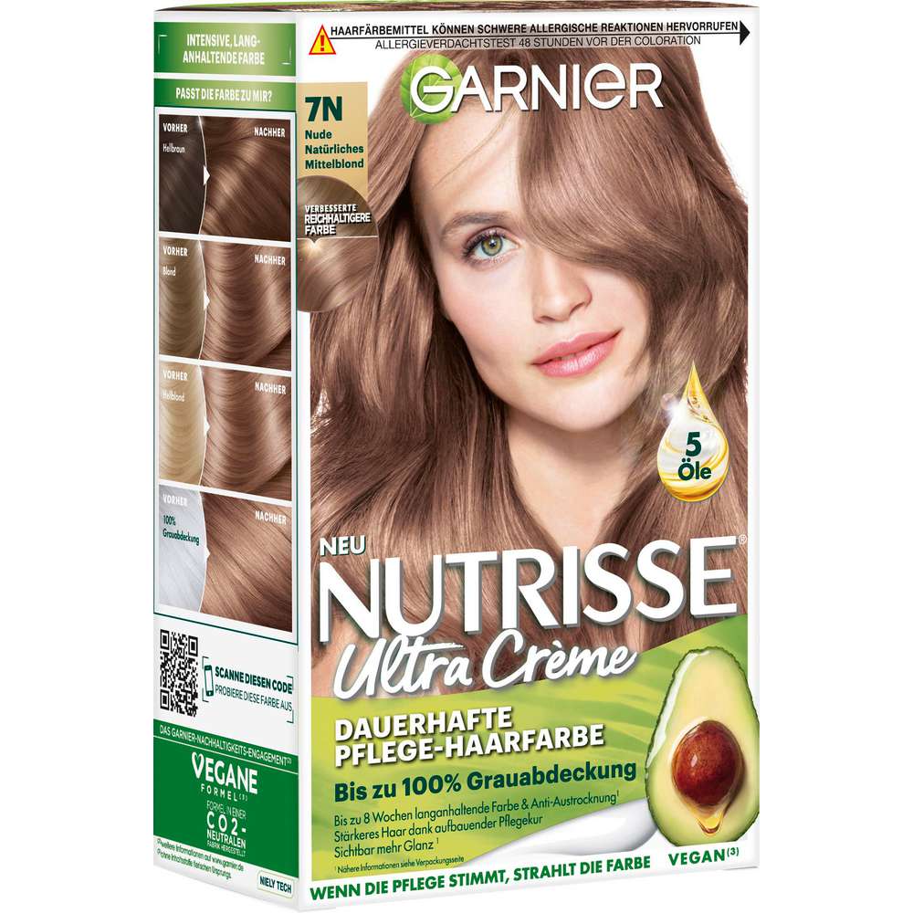 Produktabbildung Garnier Haarfarbe Nutrisse, 7.132 Natürliches Mittelblond