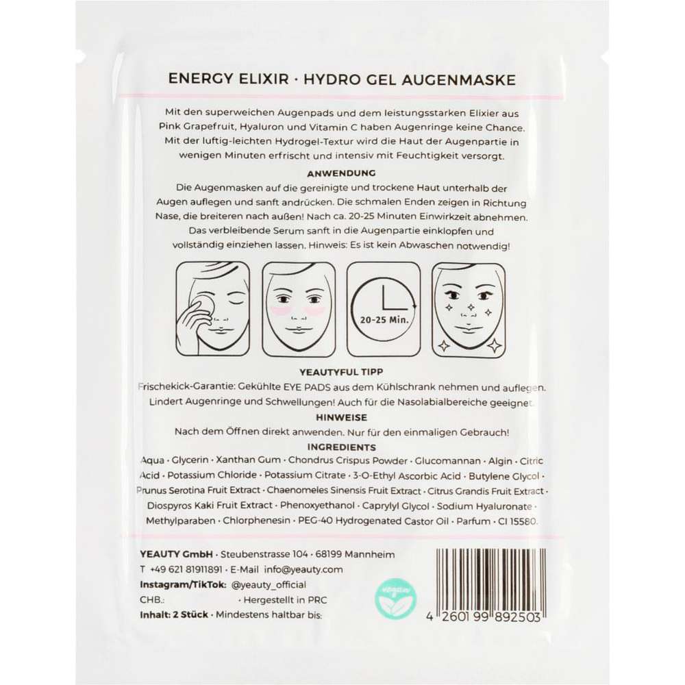 Produktabbildung Yeauty Eye Pads, Energy Elixir