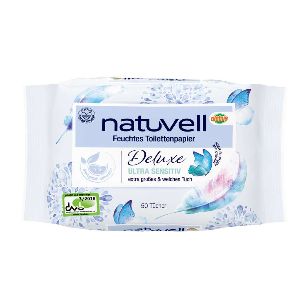 Produktabbildung natuvell Feuchtes Toilettenpapier Deluxe, ultra sensitiv