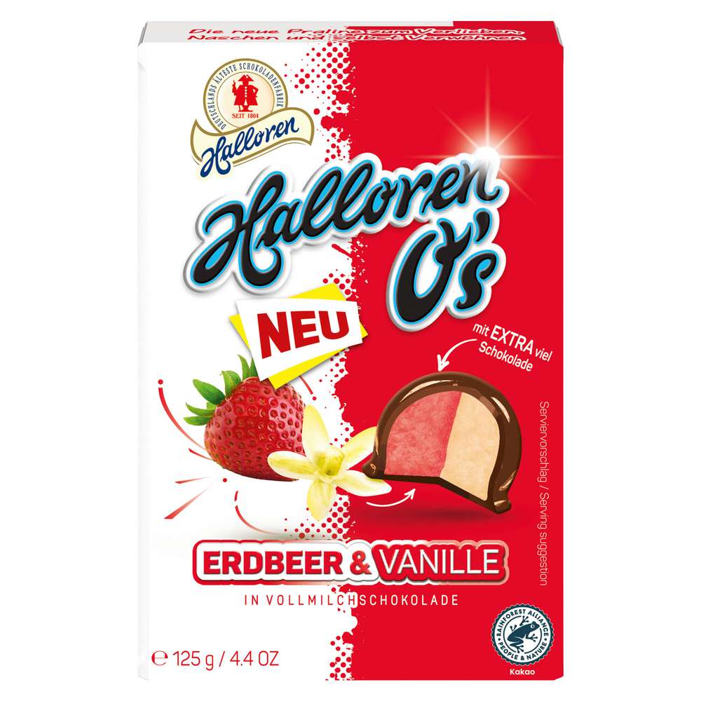 Produktabbildung Halloren Pralinen, Os Erdbeere & Vanille