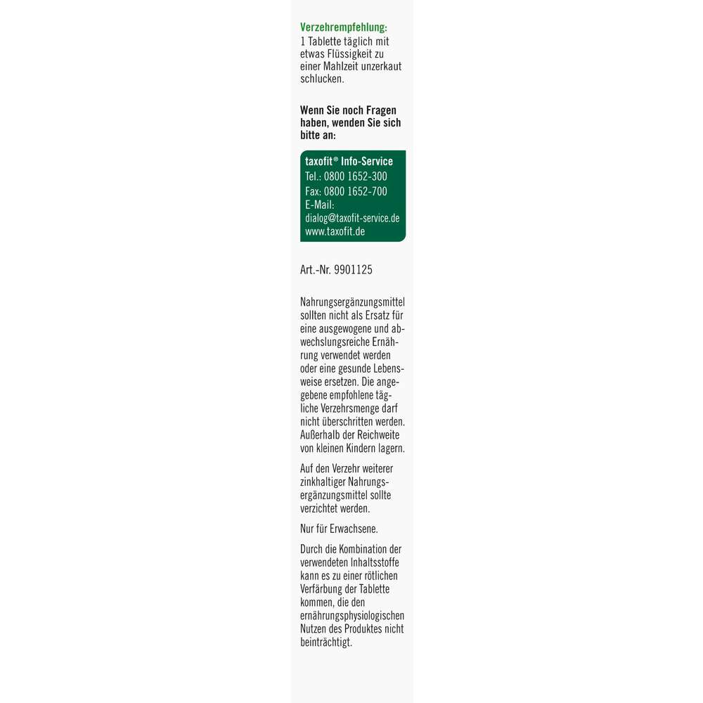 Produktabbildung Taxofit Zink + Histidin + Selen Tabletten