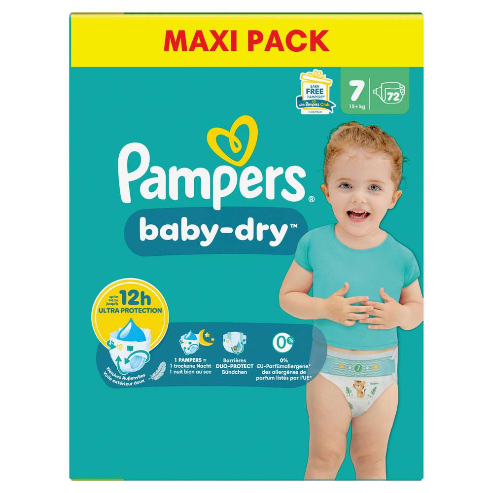 Produktabbildung Pampers Windeln Baby Dry Gr. 7 XXL 15+ kg, Big Pack