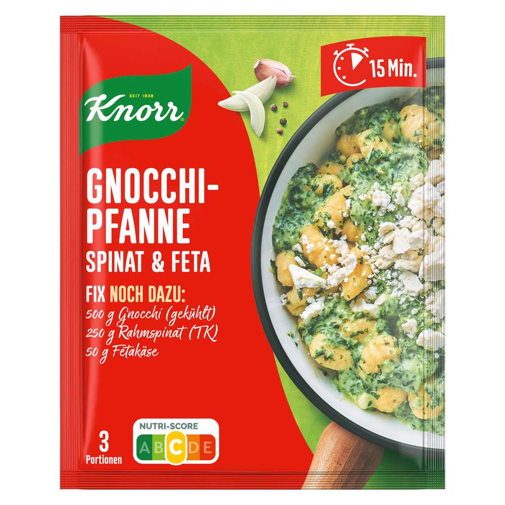 Produktabbildung Knorr Fix-Würzmischung, Gnocchi-Pfanne Spinat-Feta