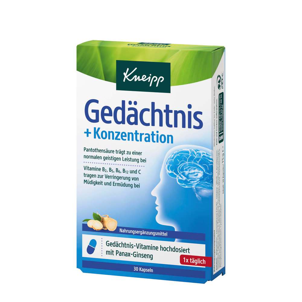 Produktabbildung Kneipp Gedächtnis + Konzentration Kapseln