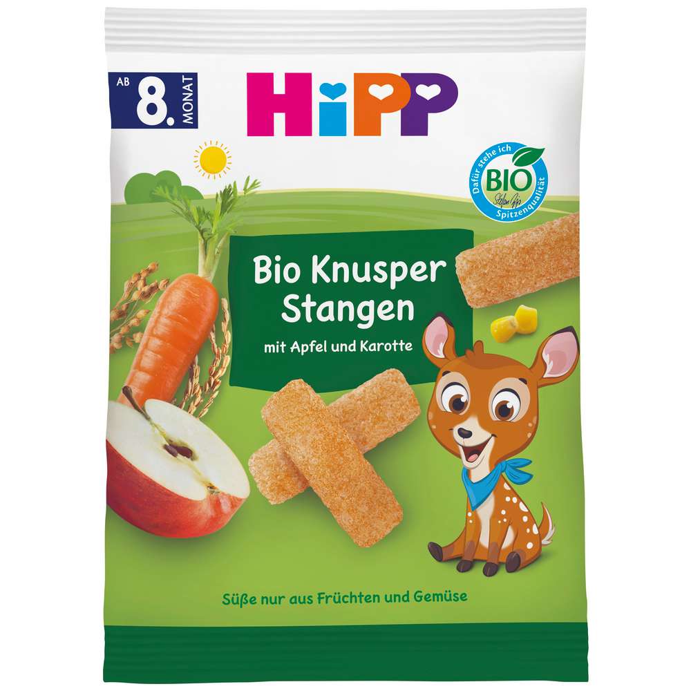 Produktabbildung Hipp Bio Knusper-Stangen, Apfel/Karotte