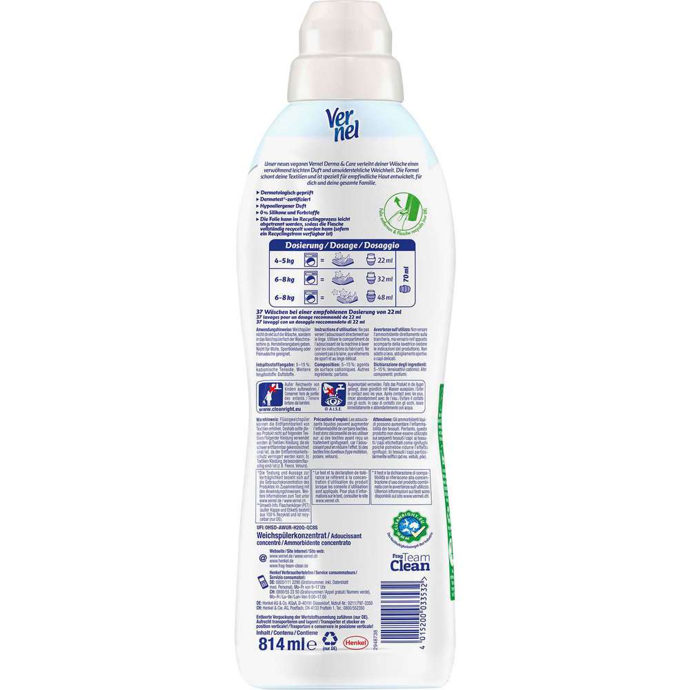 Produktabbildung Vernel Weichspüler Derma & Care, Hypoallergen