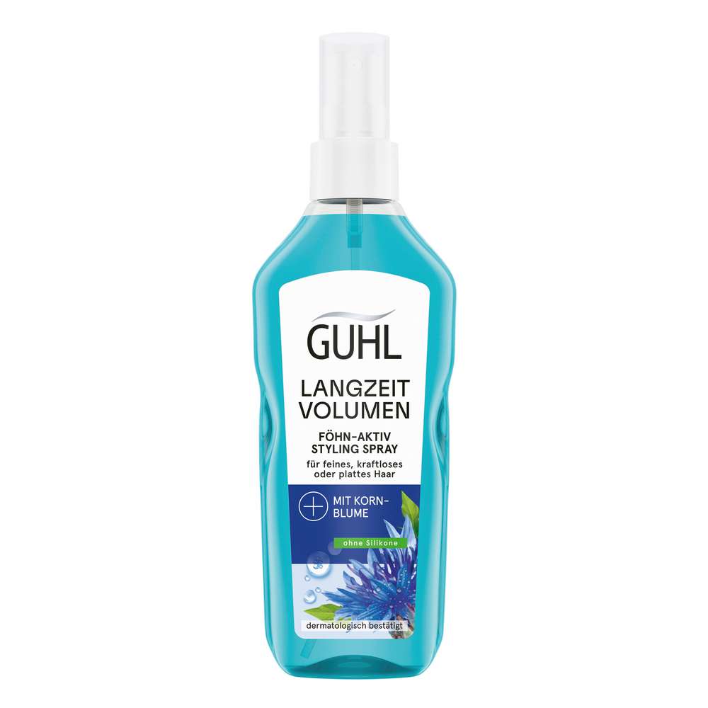 Produktabbildung Guhl Föhn-Spray Langzeit Volumen, blauer Lotus