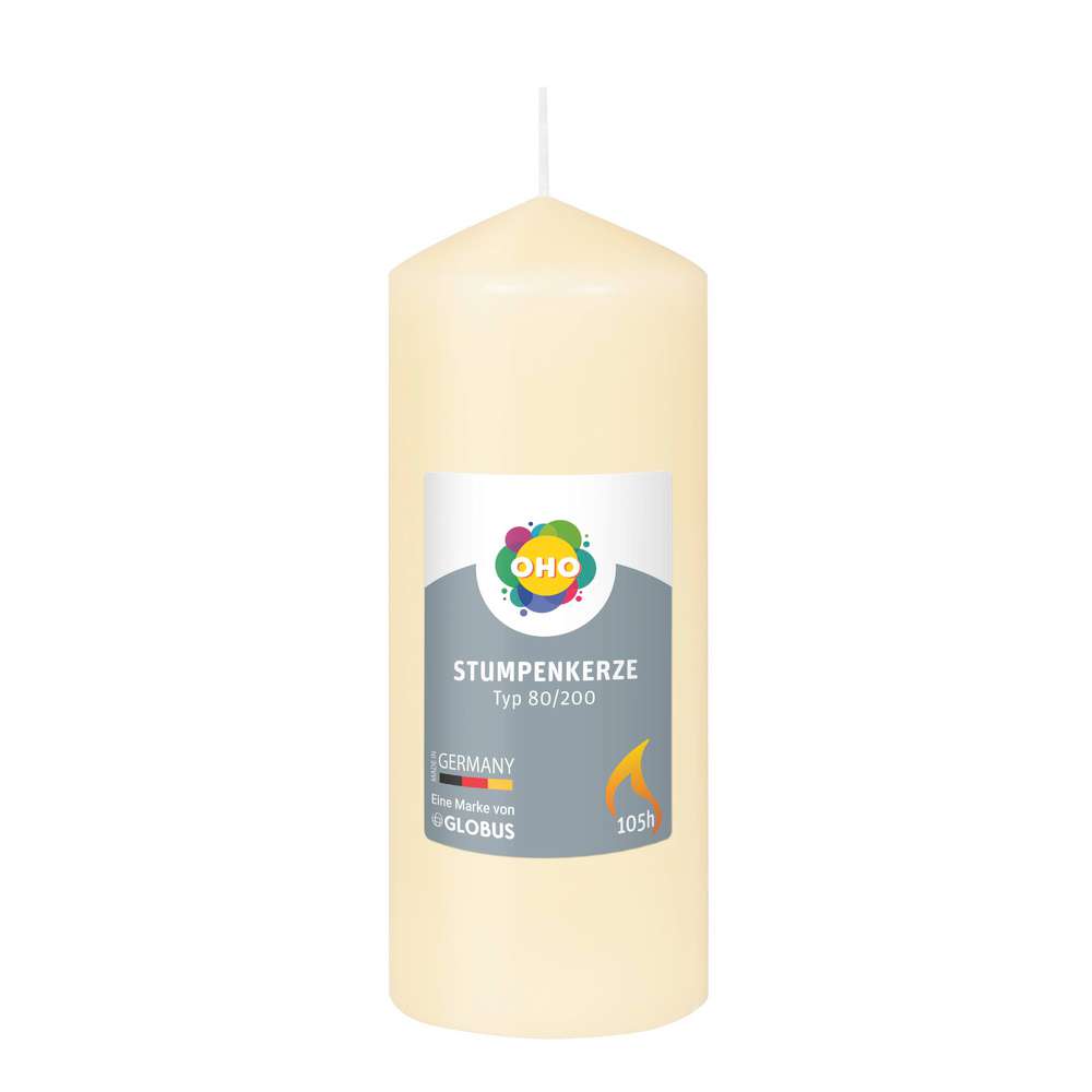 Produktabbildung OHO Stumpenkerze 50/100, creme