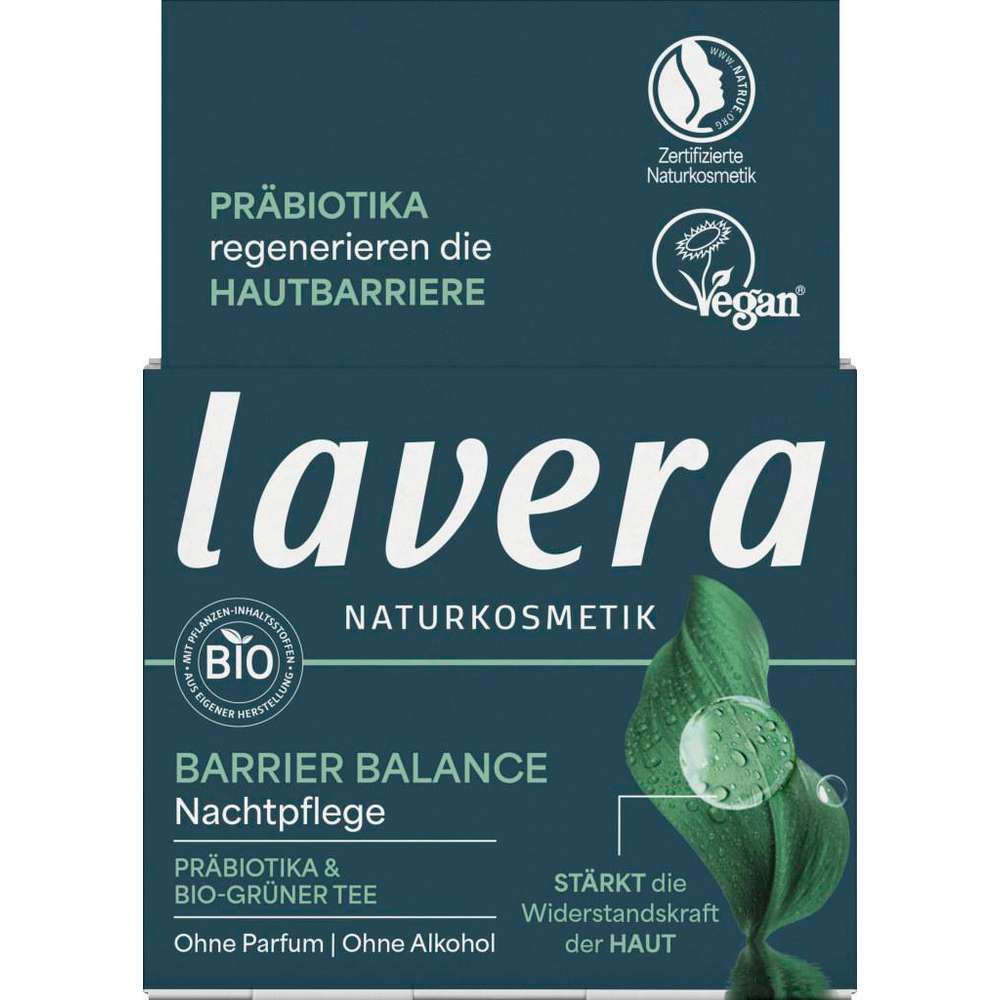 Produktabbildung lavera Nachtpflege Barrier Balance, Präbiotika & Bio Grüner Tee