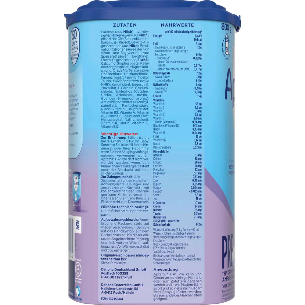 Produktabbildung Aptamil Anfangsnahrung Pre HA