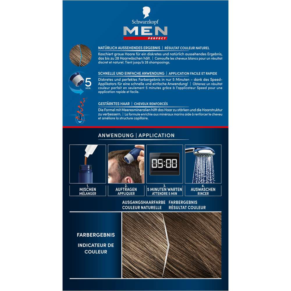 Produktabbildung Schwarzkopf Men Perfect Anti-Grau Tönungs-Gel 40, Natur Dunkelblond