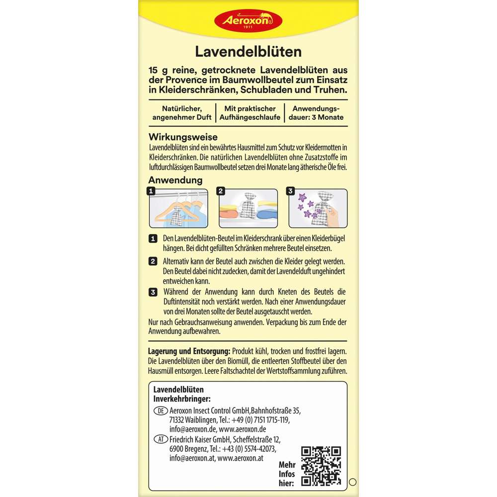 Produktabbildung Aeroxon Lavendel-Blüten-Beutel gegen Motten