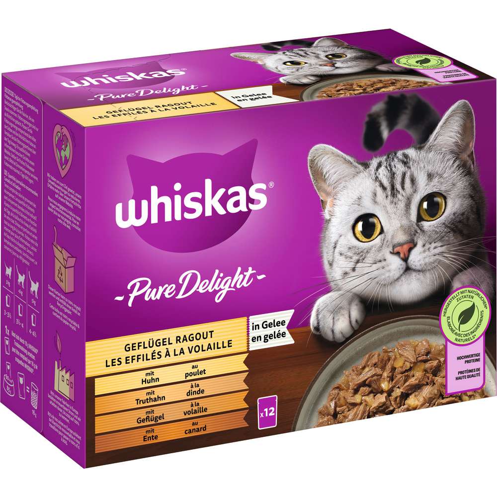 Produktabbildung Whiskas Katzen-Nassfutter, Pure Delight Geflügel