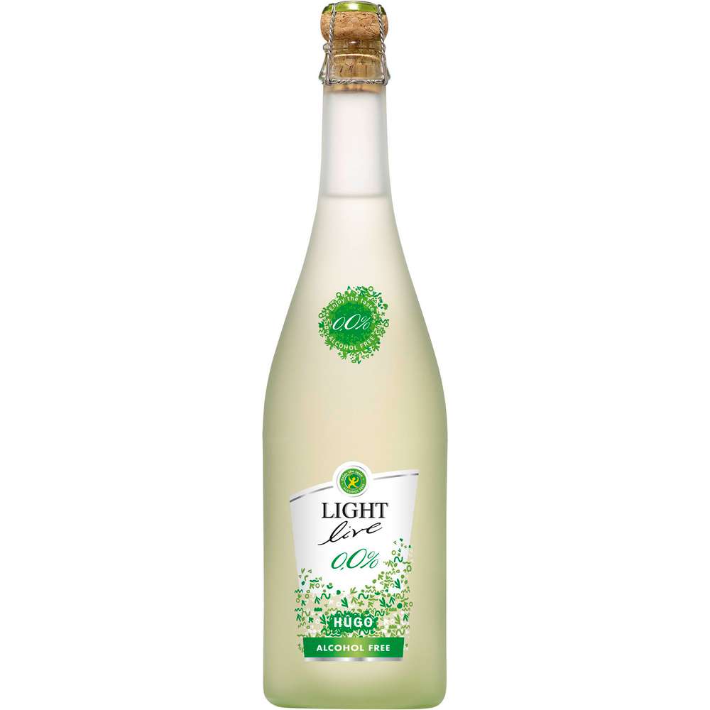 Produktabbildung Light Live Hugo aromatisiertes Getränk aus schäumendem alkoholfreiem Wein