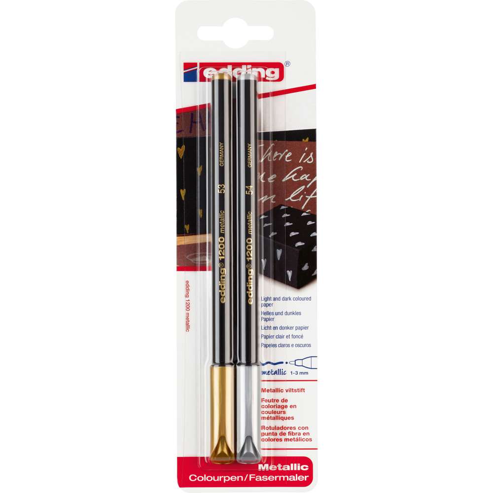 Produktabbildung Edding Fasermaler Metallic, Gold/Silber