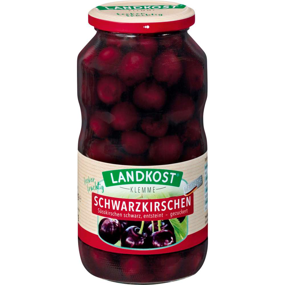 Produktabbildung Landkost Schwarzkirschen, Süsskirchen scahwarz, entsteint, gezuckert