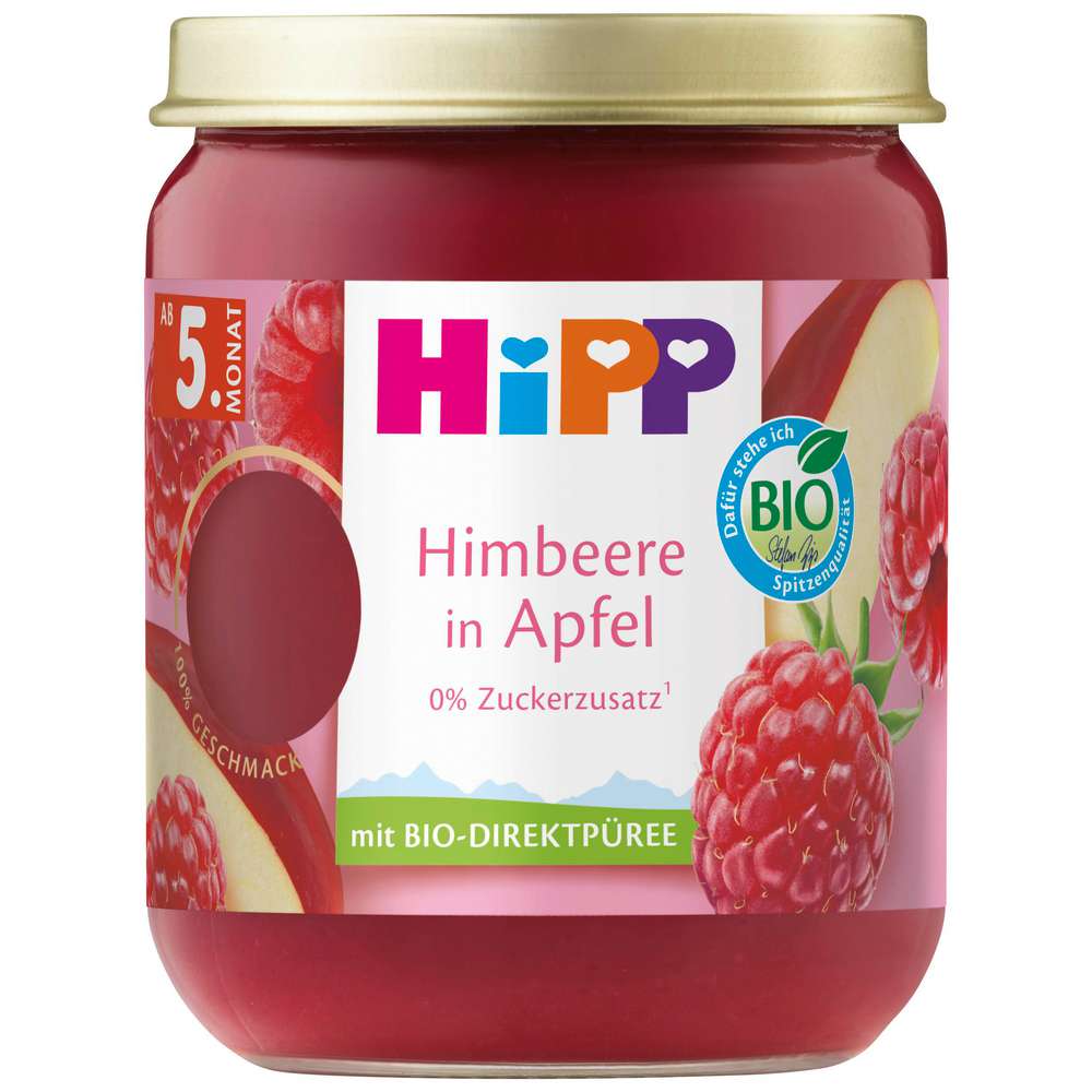 Produktabbildung Hipp Bio Babynahrung, Früchte, Himbeere/Apfel