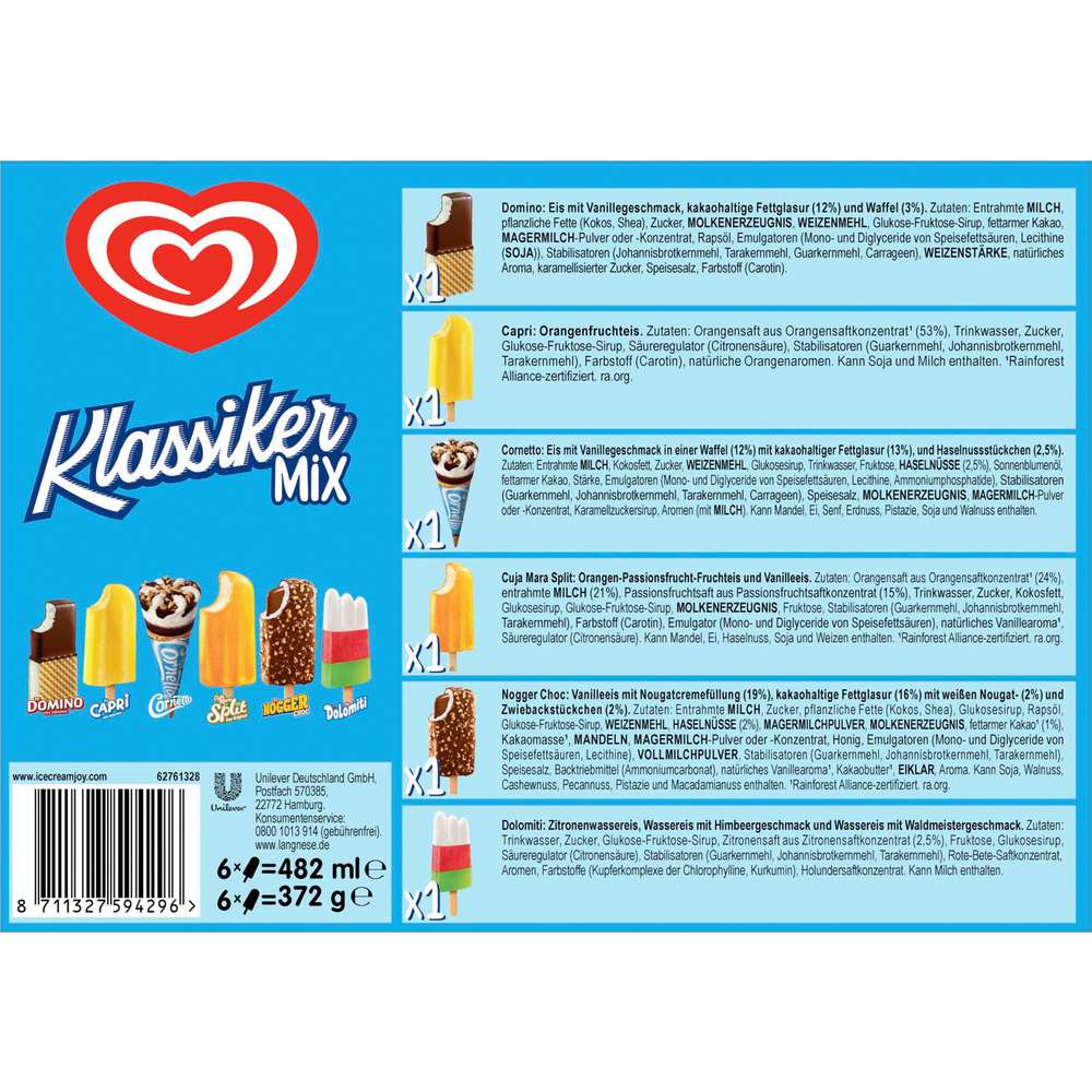 Produktabbildung Langnese Stiel-Eis, Klassiker Mix