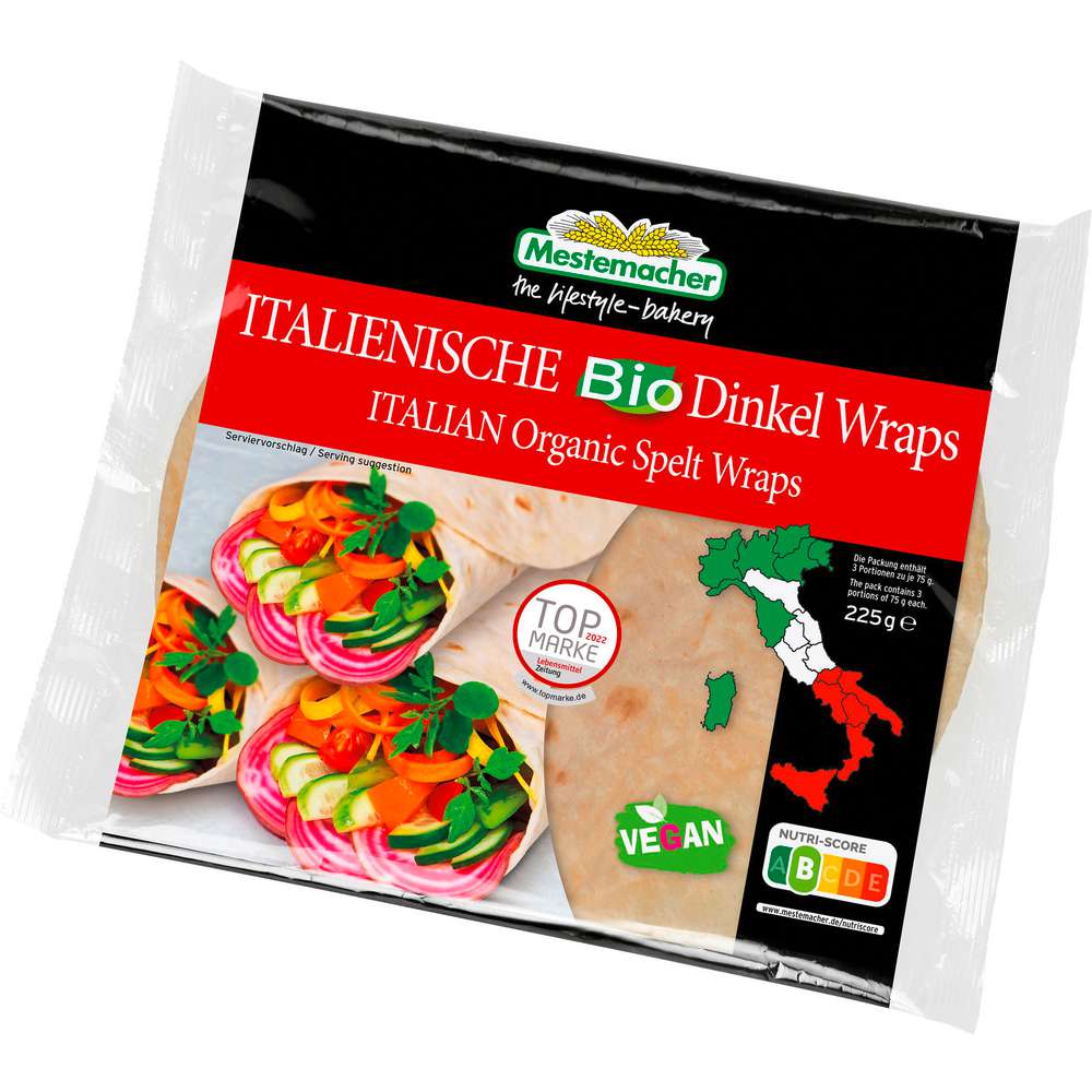 Produktabbildung Mestemacher Italienische Bio Dinkel Wraps