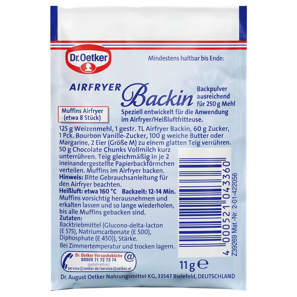 Produktabbildung Dr. Oetker Airfryer Backin Backpulver